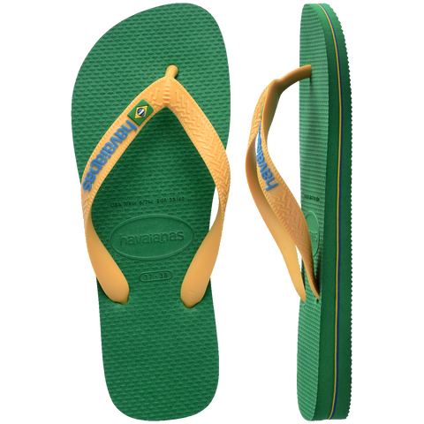 Chinelo Havaianas Brasil Logo Verde/Amarelo