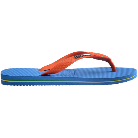 Chinelo Havaianas Brasil Logo Azul/Coral