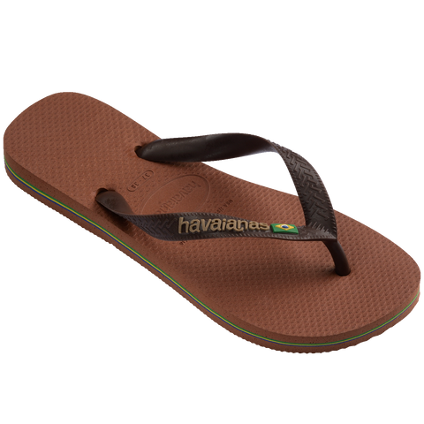 Chinelo Havaianas Brasil Logo Ferrugem/Café
