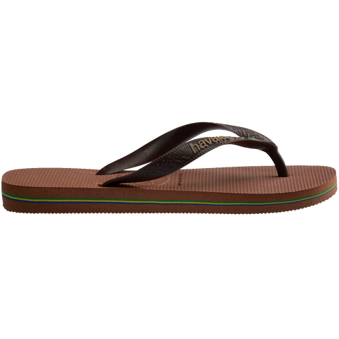 Chinelo Havaianas Brasil Logo Ferrugem/Café