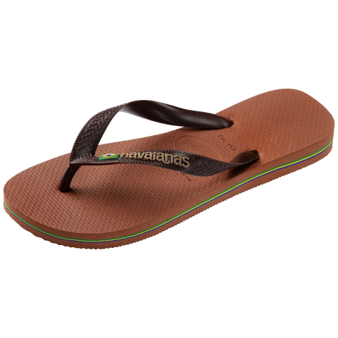 Chinelo Havaianas Brasil Logo Ferrugem/Café