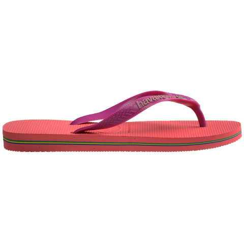 Chinelo Havaianas Brasil Logo Coral/Roxo