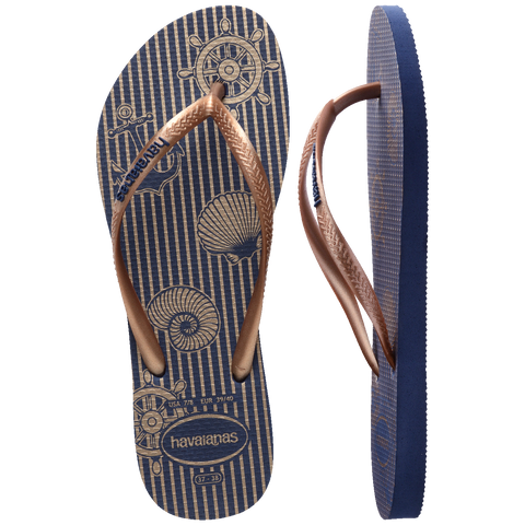 Chinelo Havaianas Slim Nautical Marinho