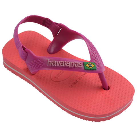 Chinelo Havaianas Baby Brasil Logo Coral/Rosa