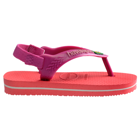 Chinelo Havaianas Baby Brasil Logo Coral/Rosa