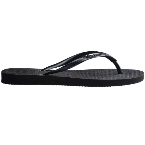 Chinelo Havaianas Slim Gloss Preto/Prata