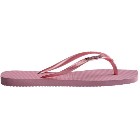 Chinelo Havaianas Slim Square Logo Pop Metallic Rosa Chiffom