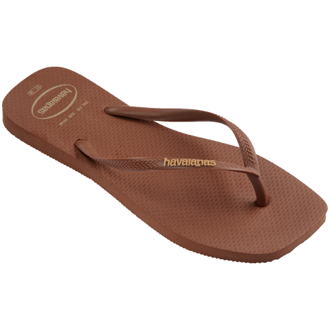 Chinelo Havaianas Slim Square Logo Pop Ferrugem