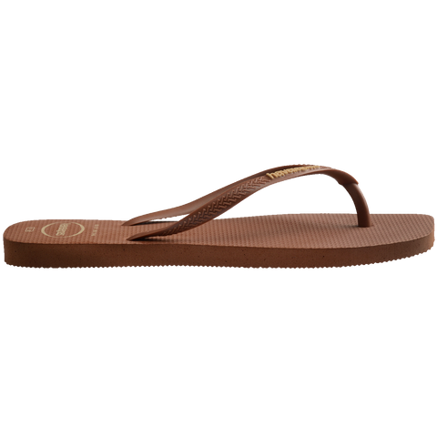 Chinelo Havaianas Slim Square Logo Pop Ferrugem