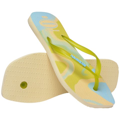 Chinelo Havaianas Slim Square Jelly Buttercream
