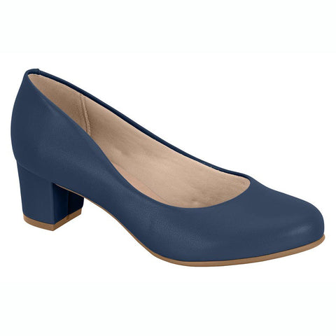 Scarpin Beira Rio 4777-409 Salto Baixo Napa Azul-marinho