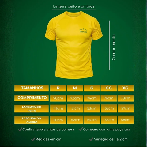 Kit 4 Camisetas Brasil Copa 2026 Dry Fit Raglan Masculina