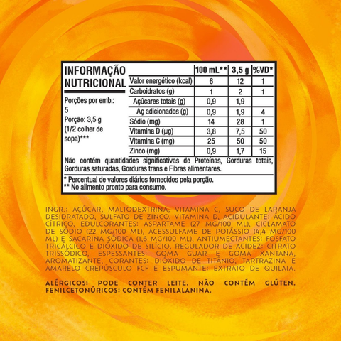 Refresco Em Po Tang Laranja - Display 18x18g