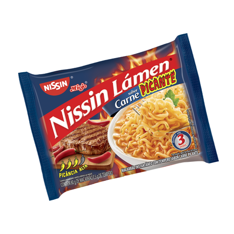 KIT 3 MIOJO NISSIN CARNE PICANTE 80G