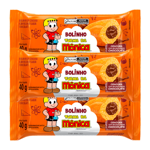 Kit Bolinho Turma da Mônica 3x40g -Sabores