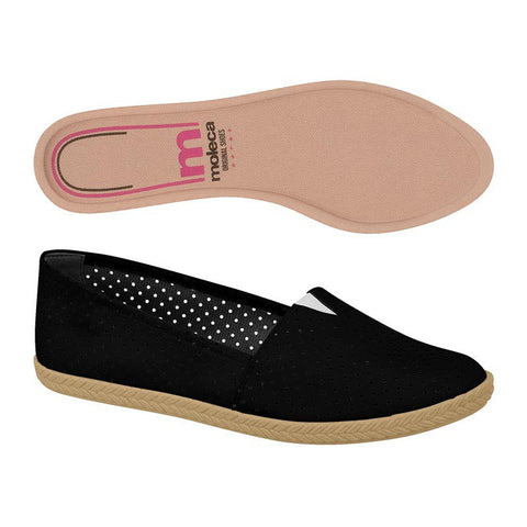 Sapatilha Moleca 5287-200 Sem Cadarço (Slip-on) Preta