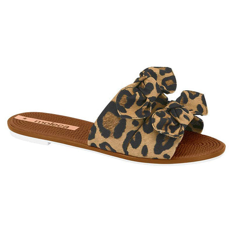 Sandália Moleca 5297-424 Sem Cadarço (Slip-on) Camel Estampado