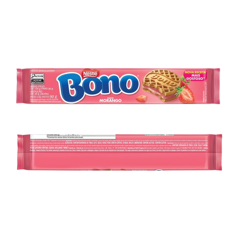 Biscoito Recheado Morango BONO® 3x90 G