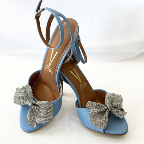 Sandália Vizzano 6249-1004 Salto Alto Azul Celeste