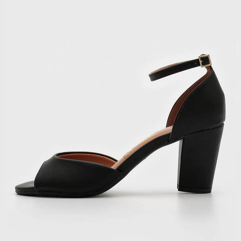 Sandália Vizzano 6262-406 Salto Bloco Preto Napa