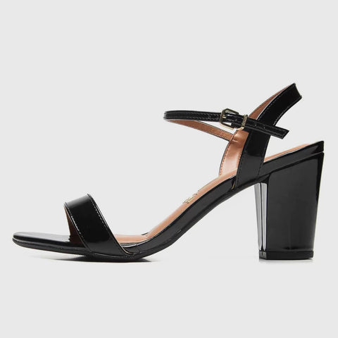 Sandália Vizzano 6262-474 Salto Bloco Preto Verniz