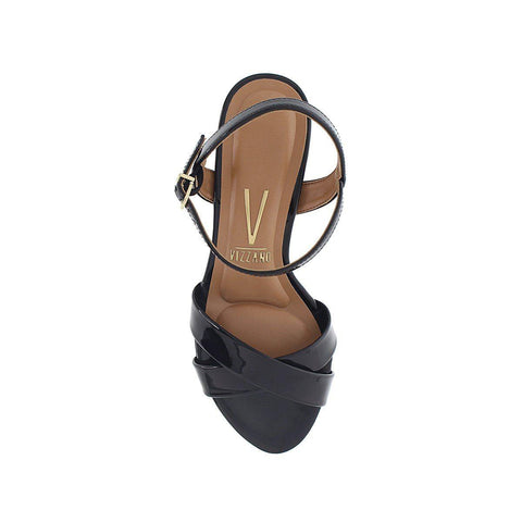 Sandália Vizzano 6291-927 Salto Bloco Preta Verniz