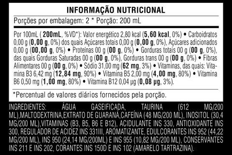 Energético Baly® Tradicional Sem Açúcar Lata