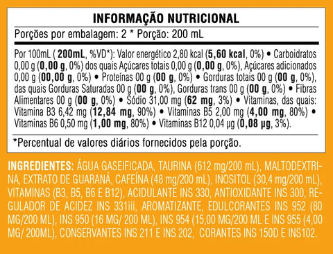Energético Baly® Morango e Pêssego Sem Açúcar Lata