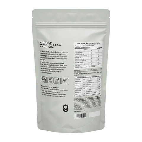 Whey Isolado Baunilha 780g - BioHelp