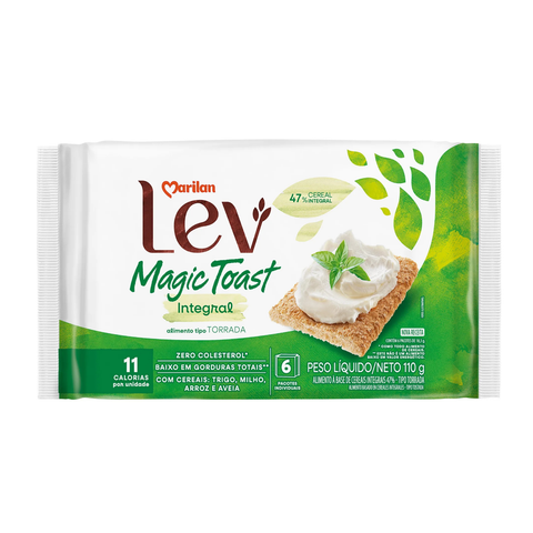 Kit 3 Torrada Lev Magic Toast Integral 110g
