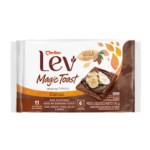 Kit 3 Torrada Lev Magic Toast Cacau 110g