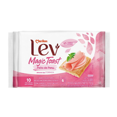 Kit 3 Torrada Lev Magic Toast Peito de Peru 110g