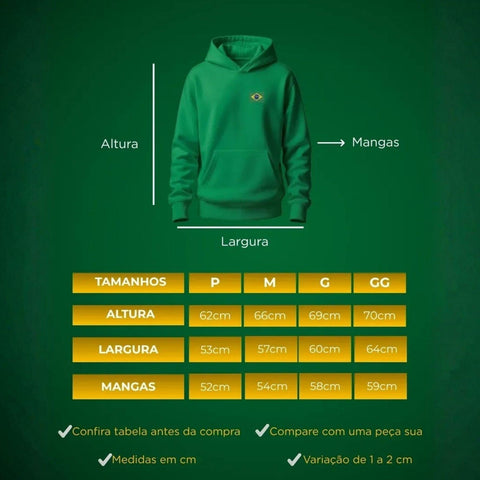 Moletom Canguru Brasil Copa 2026 Flanelado Unissex