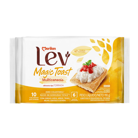 Kit 3 Torrada Lev Magic Toast Multicereais 110g