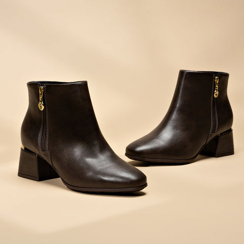 Bota Cano Curto Modare 7082-101 Salto Baixo Cacau