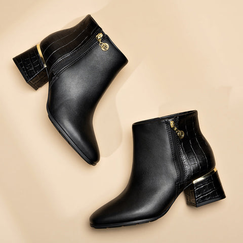 Bota Cano Curto Modare 7082-101 Salto Baixo Preta