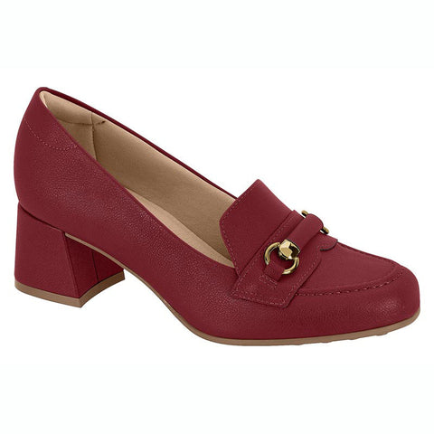 Mocassim Modare 7373-118 Salto Bloco Napa Vinho