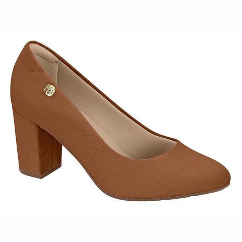 Scarpin Modare 7377-105 Salto Bloco Napa Avelã