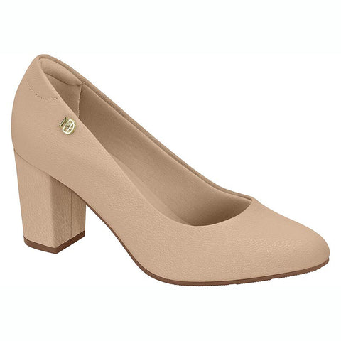 Scarpin Modare 7377-105 Salto Bloco Napa Bege