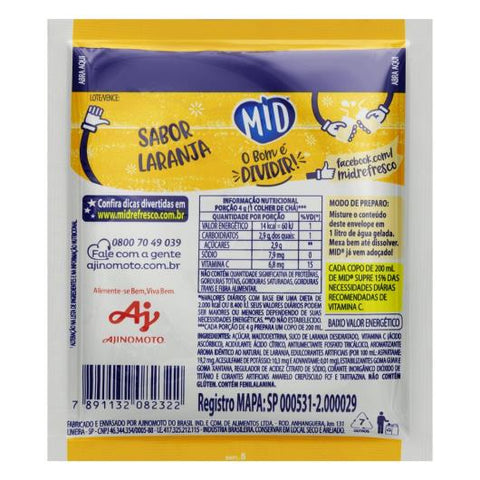 Suco Em Pó Mid Sabor Laranja - 15x20g
