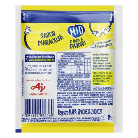 Suco Em Pó Mid Sabor Maracujá - 15x20g