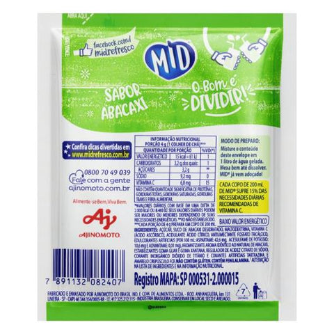 Suco Em Pó Mid Sabor Abacaxi - 15x20g
