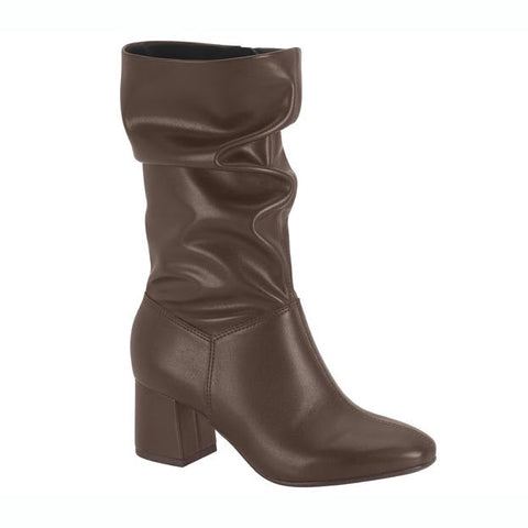 Bota Beira Rio 9076-102 Cano Médio Franzida Napa Café