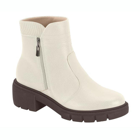 Bota Cano Curto Beira Rio 9077-211 Salto Baixo Branca