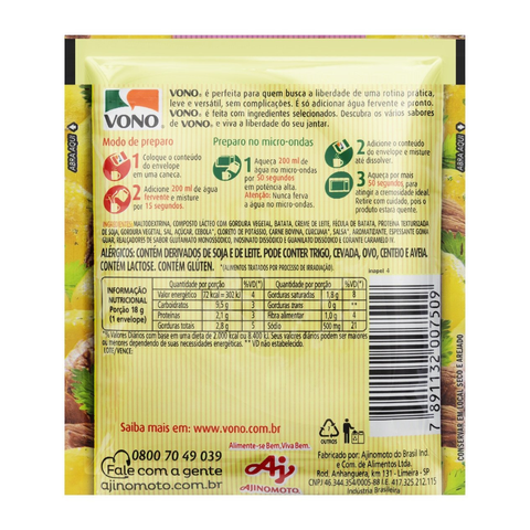 Sopa Vono Batata Com Carne 3x18g
