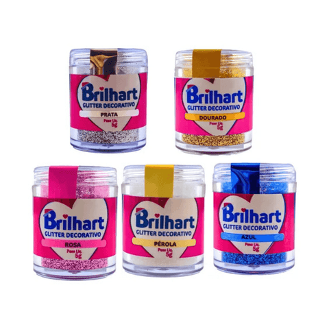 Kit 5 Glitter Comestível Para Bolo Doces Drink Culinário 5g