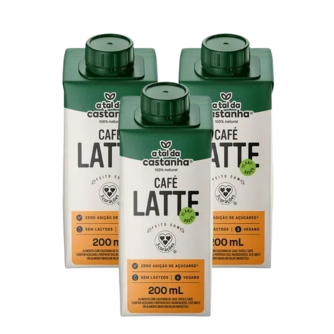 KIT 3 Bebida Vegana Café Latte A Tal Da Castanha 200ml