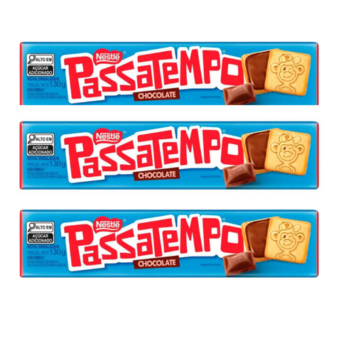 Biscoito Passatempo Recheado Chocolate 3 x 130g