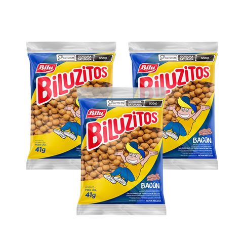 KIT 3 BILUZITOS SALGADINHO DE TRIGO 41G