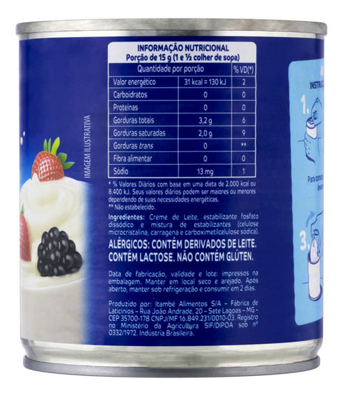 Creme de Leite Esterilizado Homogeneizado Itambé Lata 300g